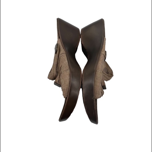 Abeo Brown Leather Adjustable Strap Wedge Slip On Sandals Size 8 Narrow Women's - Picture 6 of 8